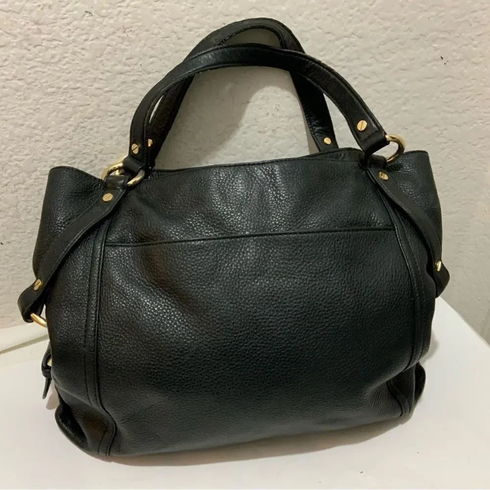 MICHAEL Michael Kors Vintage Black Leather Handbag Double Handles